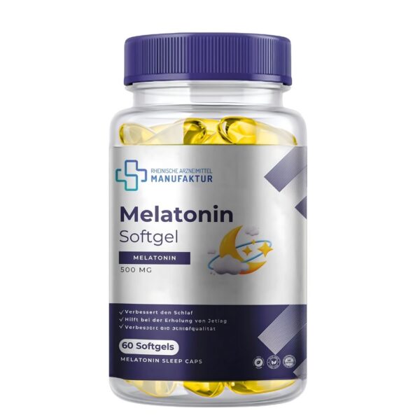 Rheinische Arzneimittel Manufaktur Melatonin-Softgel – 500 mg – 60 Softgels