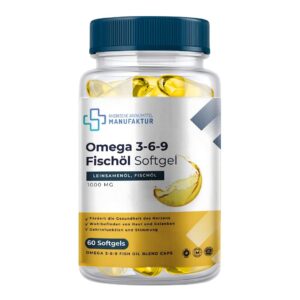Rheinische Arzneimittel Manufaktur Omega 3-6-9 Fish Oil Softgel – 1000 mg – 60 Softgels