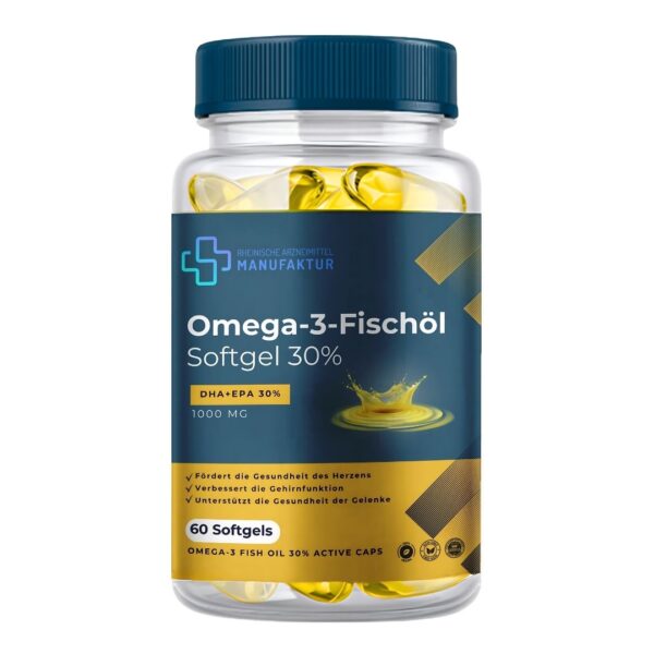 Rheinische Arzneimittel Manufaktur Omega-3 Fish Oil Softgel 30% – 1000 mg – 60 Softgels