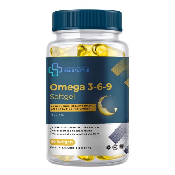 Rheinische Arzneimittel Manufaktur Omega 3-6-9 Softgel – 1128 mg – 60 Softgels