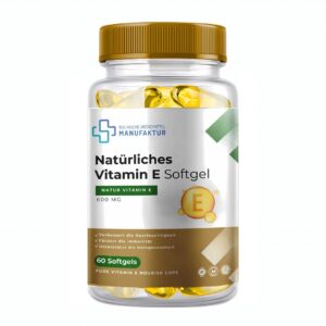 Natürliches Vitamin E Softgel – 600 mg – 60 Softgels